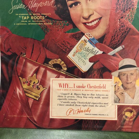 RARE 1950s Chesterfield Cigarette Ad w/Susan Hayward in “Tap Roots” Movie; - Picture 6 of 11
